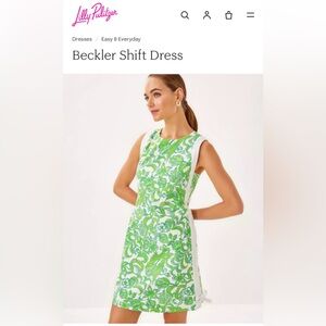 Lilly Pulitzer Green and White Beckler Shift Dress